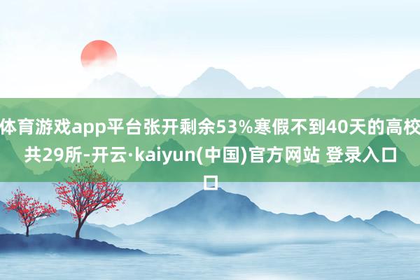 体育游戏app平台张开剩余53%寒假不到40天的高校共29所-开云·kaiyun(中国)官方网站 登录入口