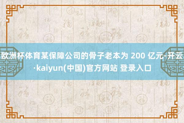 欧洲杯体育某保障公司的骨子老本为 200 亿元-开云·kaiyun(中国)官方网站 登录入口